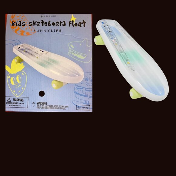 Skateboard Float SUNNYLiFE The Sea Kids Blue-Lime Ages 6+ Swim Beach Inflatable